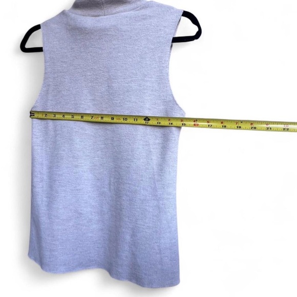 Zara Grey Sleeveless Turtleneck Knit Top Minimalist Summer Office Chic Size S - Picture 6 of 13